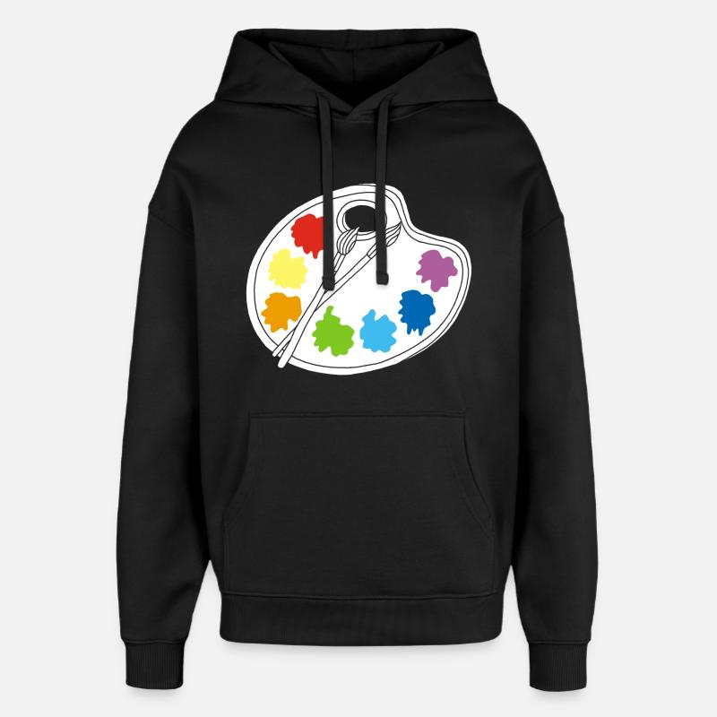 Artiste (blanc) - Sweat à capuche unisexe Stanley/Stella Oversized - noir