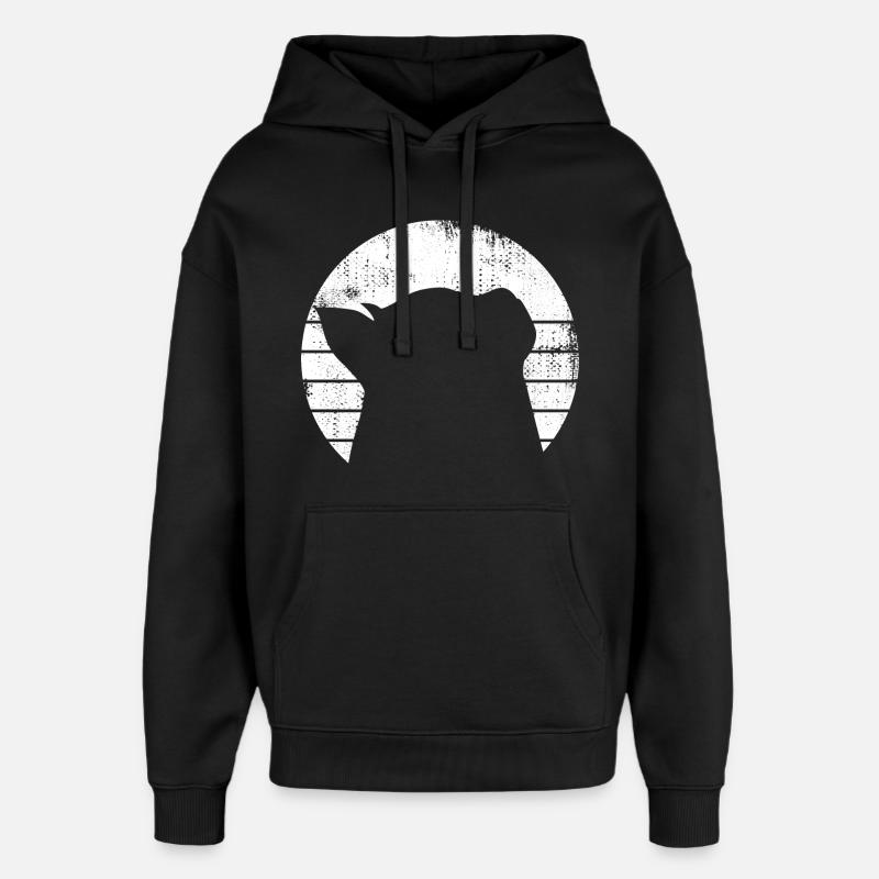 Dessin de chat - Sweat à capuche unisexe Stanley/Stella Oversized - noir