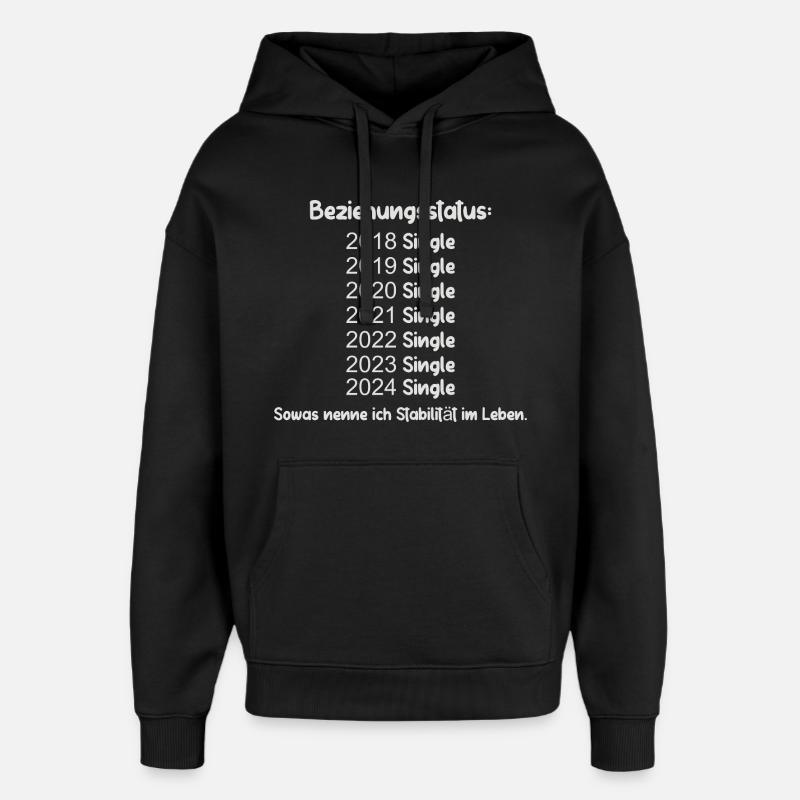 Statut de la relation Célibataire - Sweat à capuche unisexe Stanley/Stella Oversized - noir