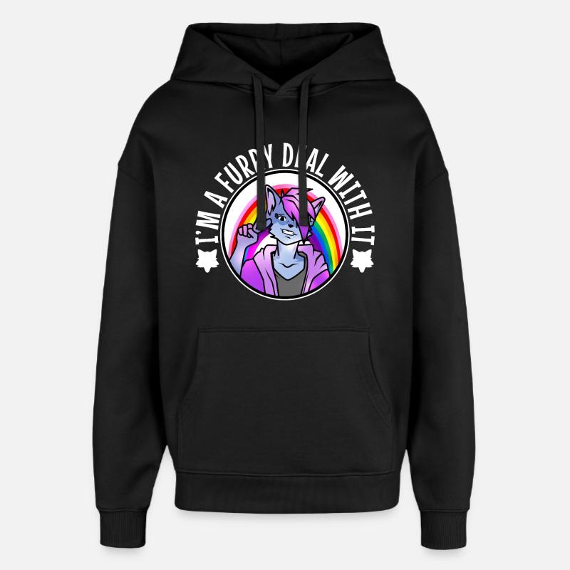 Je suis un plâtre avec ça - Sweat à capuche unisexe Stanley/Stella Oversized - noir
