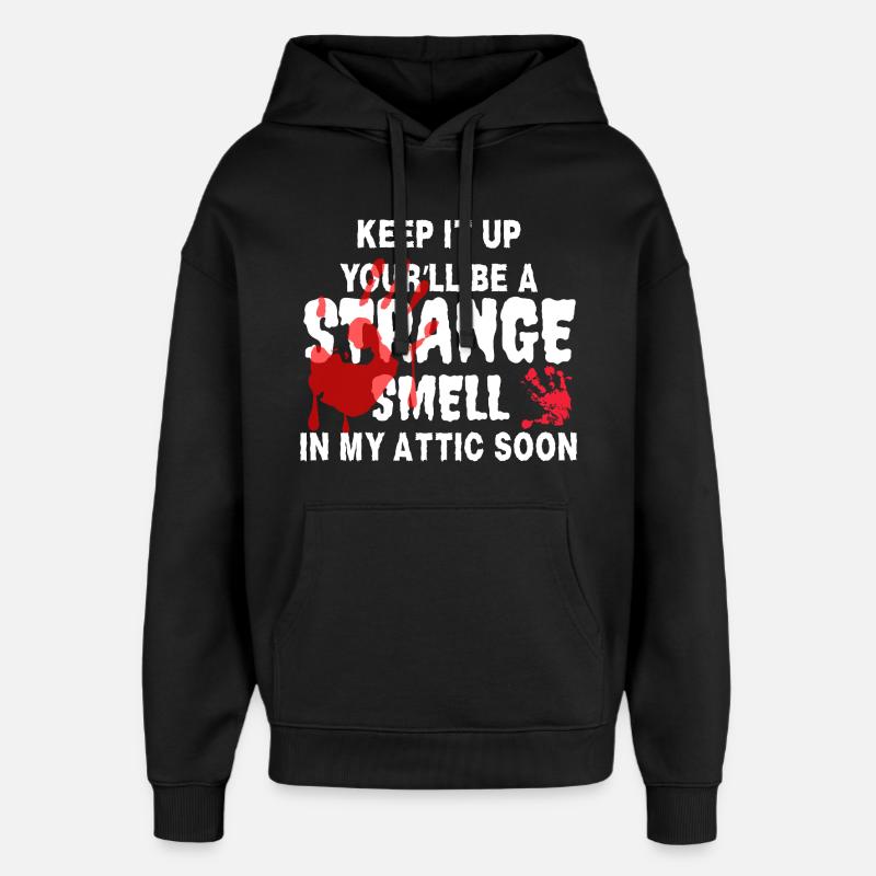 Attic Echoes Red Hand - Sweat à capuche unisexe Stanley/Stella Oversized - noir