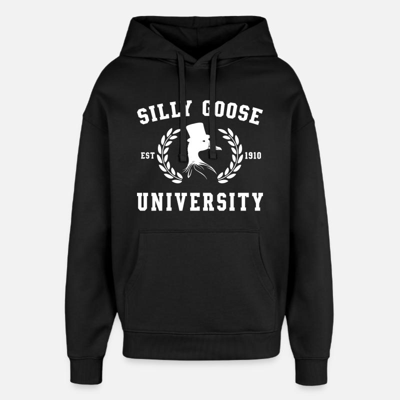 Blason de l’Université Goose - Sweat à capuche unisexe Stanley/Stella Oversized - noir