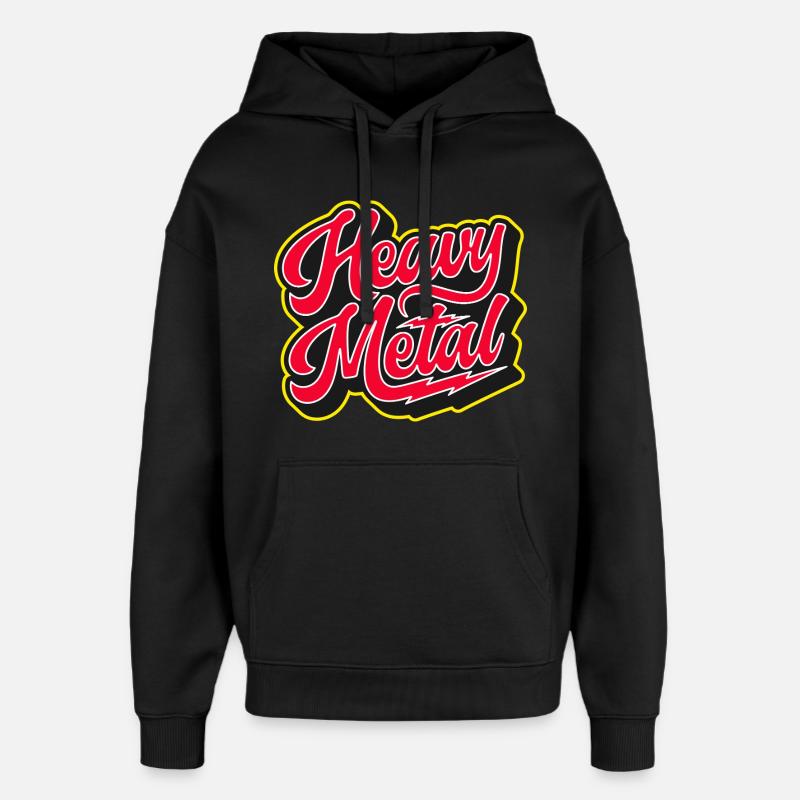 Heavy Metal Bold 3D Script - Oversized Unisex Hoodie by Stanley/Stella - black