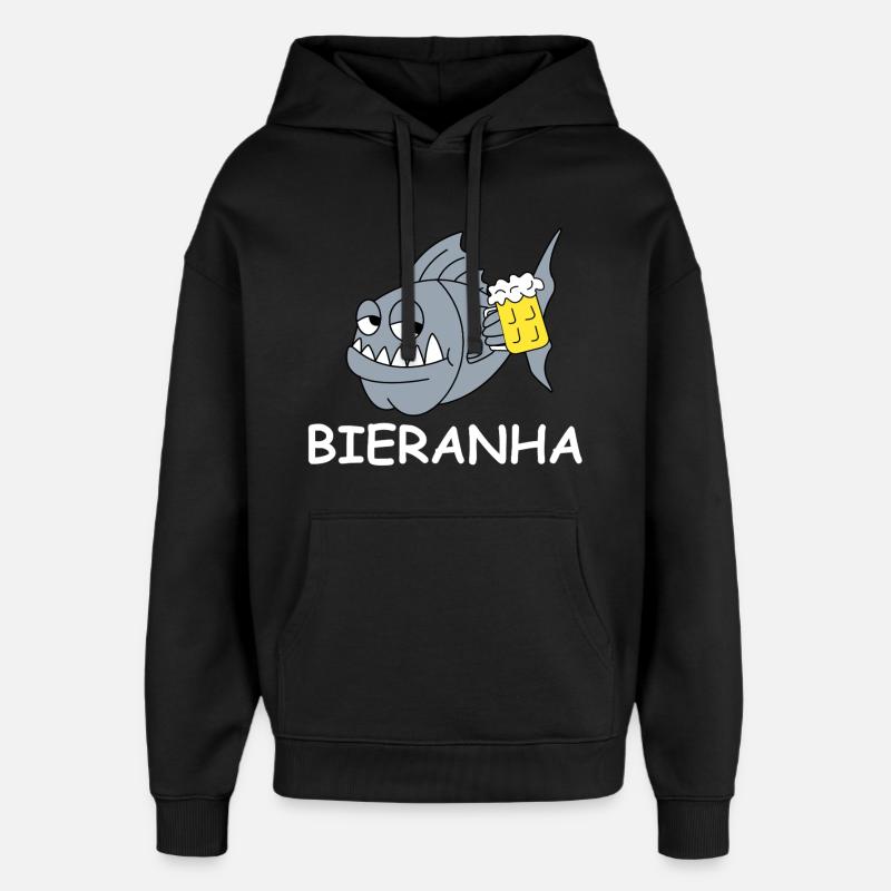 Bierpiranha Comic - Sweat à capuche unisexe Stanley/Stella Oversized - noir