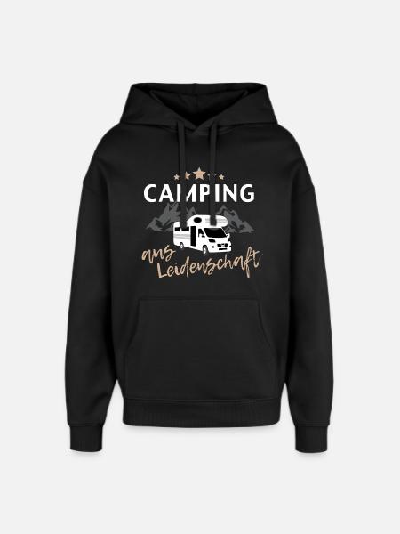 Passionate camping with caravan in Berge - Oversized Unisex Hoodie by Stanley/Stella - black
