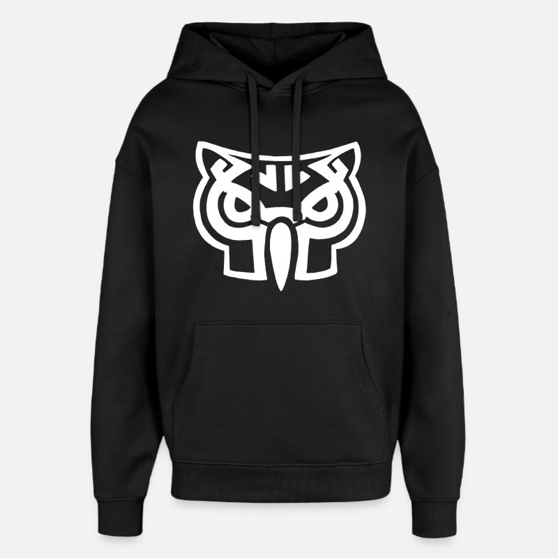 Weißer Eulenkopf - Oversized Unisex Hoodie von Stanley/Stella - Schwarz
