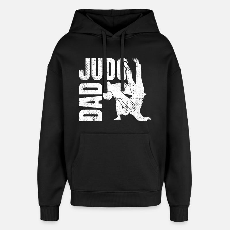Papa de judo - Sweat à capuche unisexe Stanley/Stella Oversized - noir