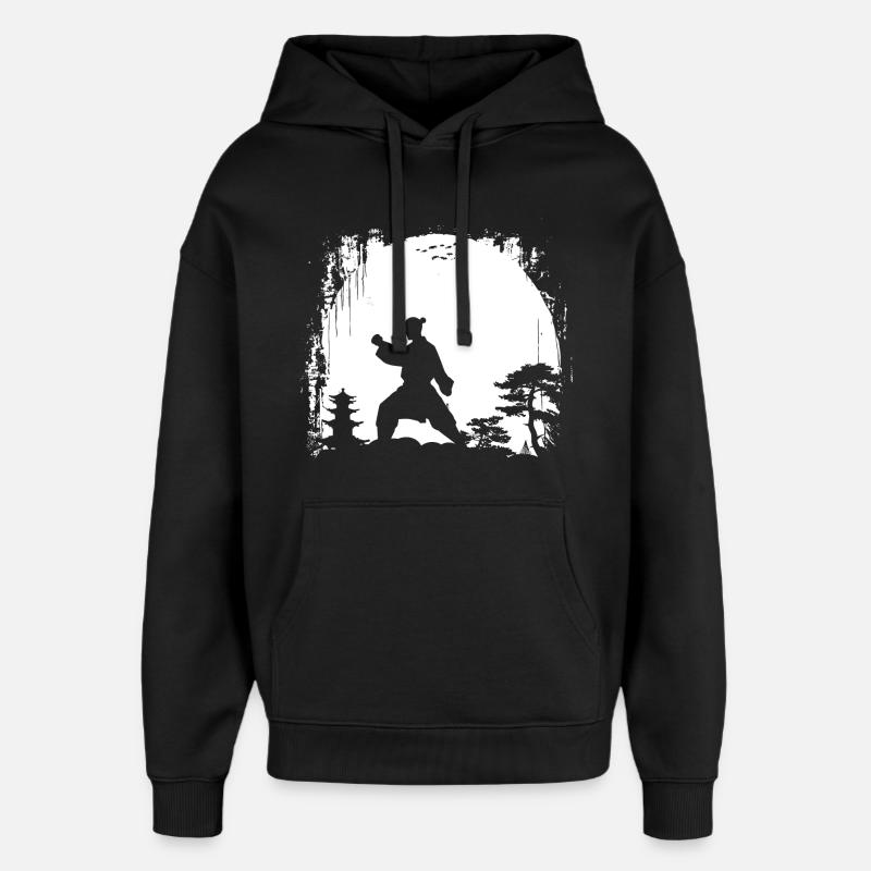 Karatéka féminine - Sweat à capuche unisexe Stanley/Stella Oversized - noir