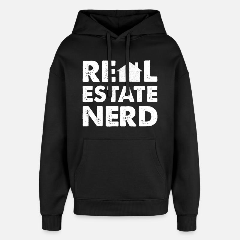Nerd de l’immobilier - Sweat à capuche unisexe Stanley/Stella Oversized - noir