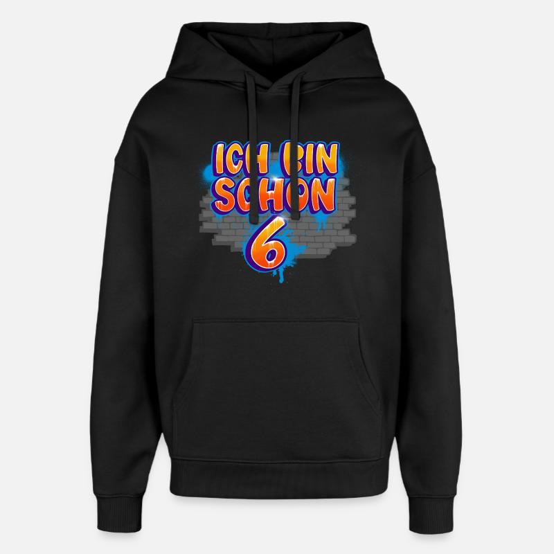 Graffiti du 6e anniversaire - Sweat à capuche unisexe Stanley/Stella Oversized - noir