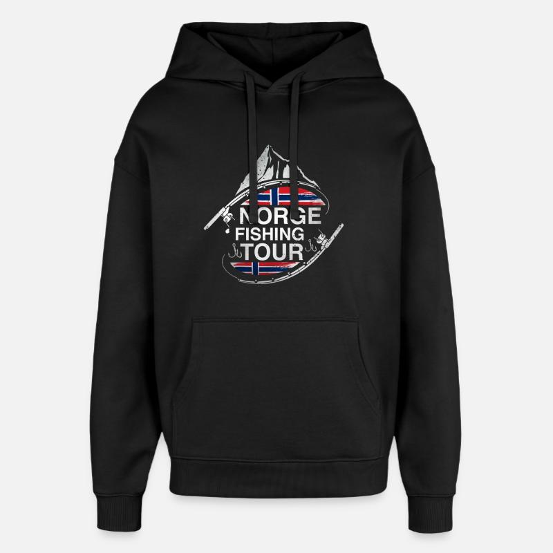 Tour de pêche de Norge - Sweat à capuche unisexe Stanley/Stella Oversized - noir