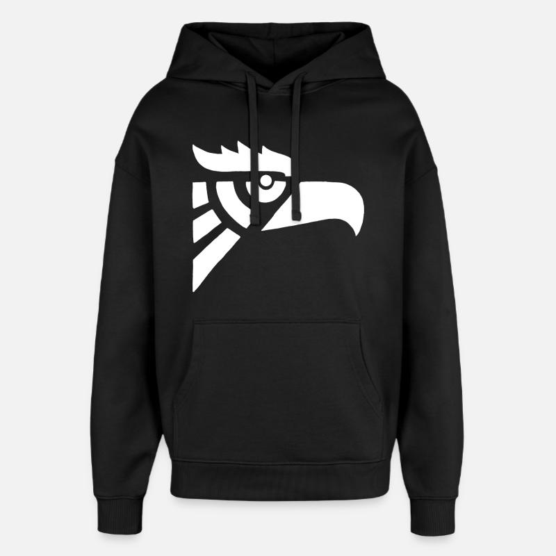 Tête d'aigle blanc aztèque - Sweat à capuche unisexe Stanley/Stella Oversized - noir