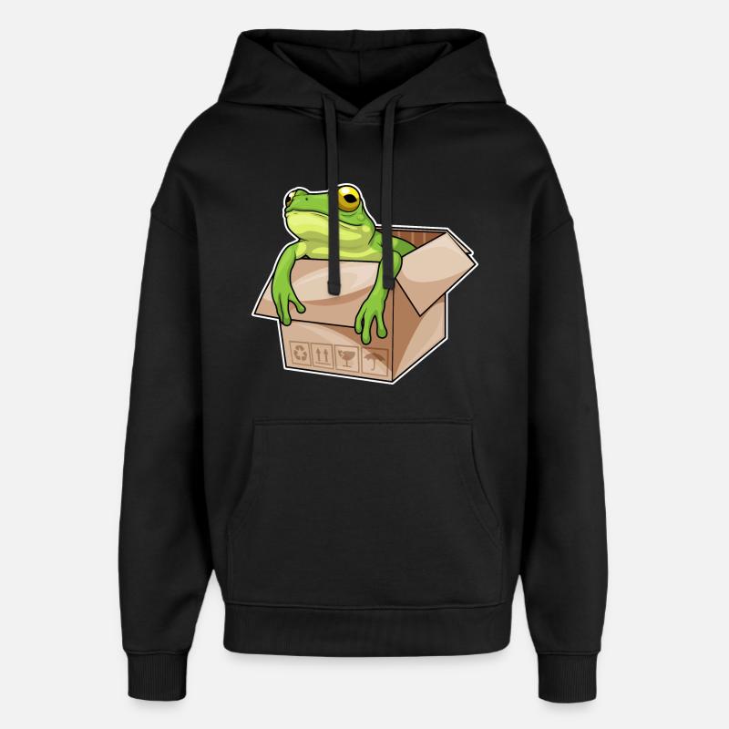 Frosch Karton - Oversized Unisex Hoodie von Stanley/Stella - Schwarz