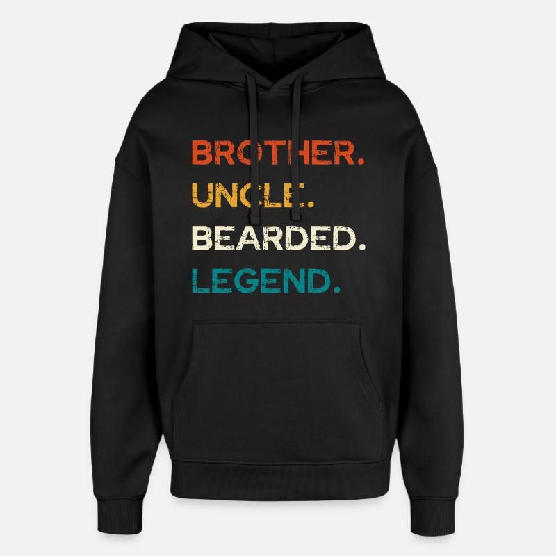 Légende barbue : Frère et oncle - Sweat à capuche unisexe Stanley/Stella Oversized - noir