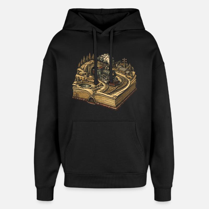 Chemin de fer miniature - Sweat à capuche unisexe Stanley/Stella Oversized - noir