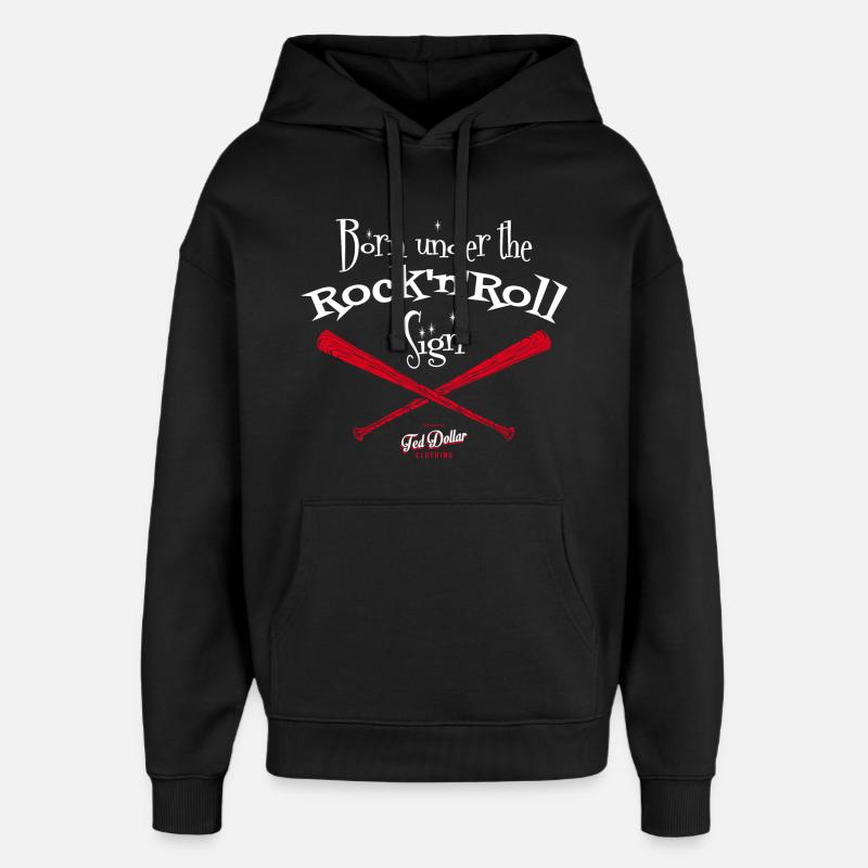 Né sous le Signe du Rock'n'Roll - Sweat à capuche unisexe Stanley/Stella Oversized - noir
