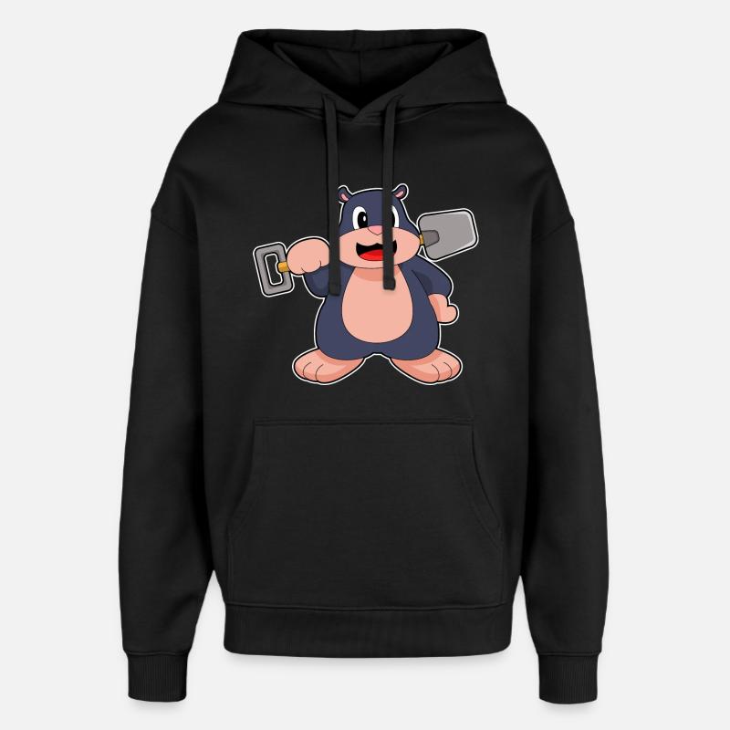 Pelle taupe - Sweat à capuche unisexe Stanley/Stella Oversized - noir