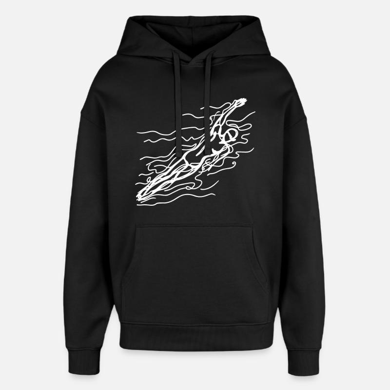 Croquis de nageur de compétition - Sweat à capuche unisexe Stanley/Stella Oversized - noir