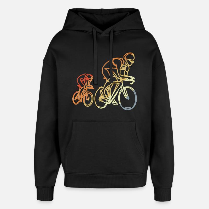 Vélo de route Style rétro - Sweat à capuche unisexe Stanley/Stella Oversized - noir