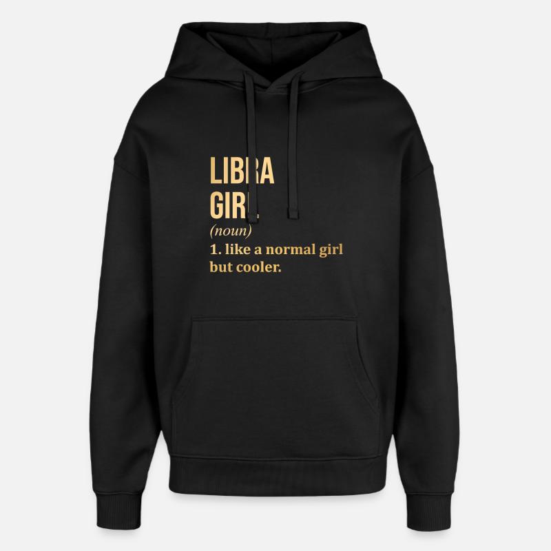 Libra - Oversized Unisex Hoodie by Stanley/Stella - black