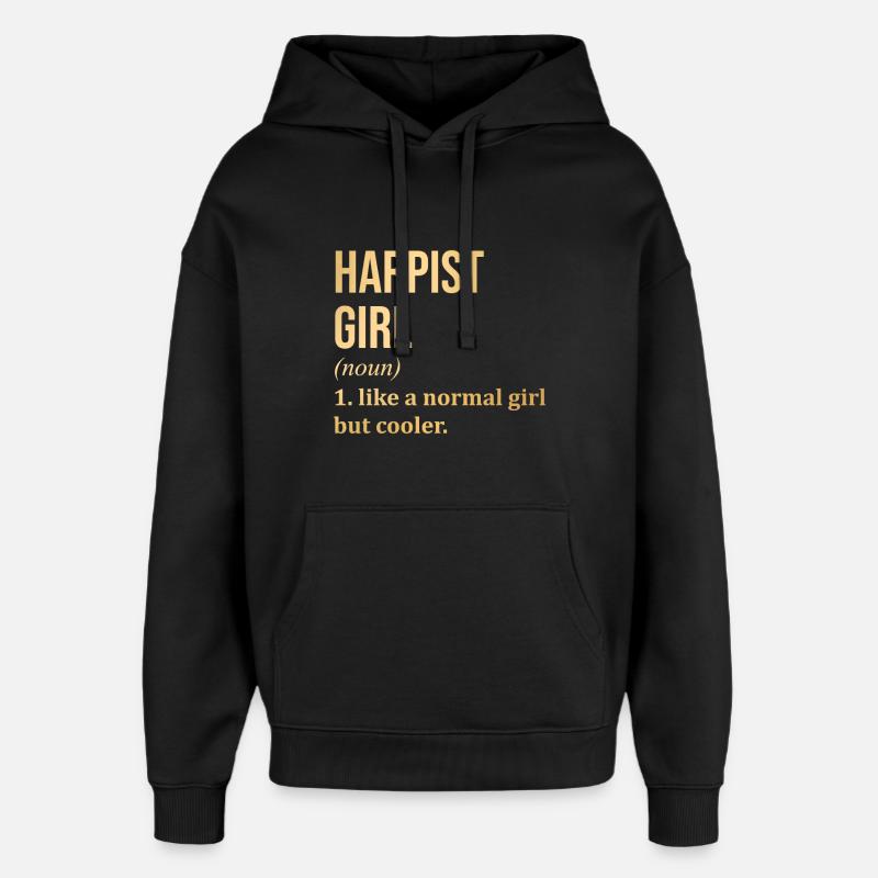 Harfe - Oversized Unisex Hoodie von Stanley/Stella - Schwarz