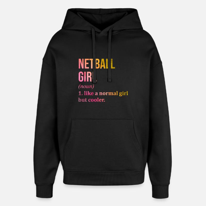 Netball - Sweat à capuche unisexe Stanley/Stella Oversized - noir