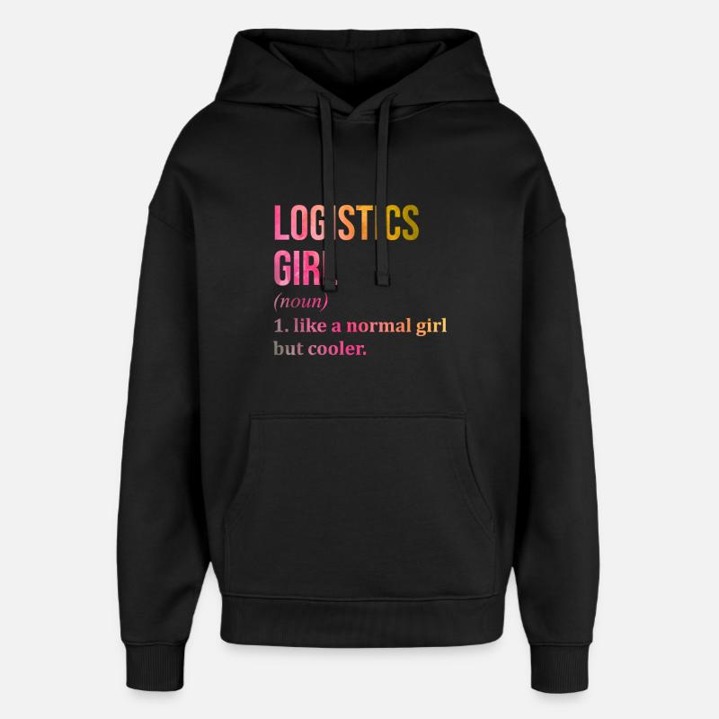 Logistik - Oversized Unisex Hoodie von Stanley/Stella - Schwarz