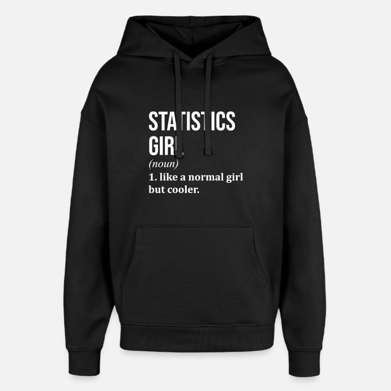 Statistics - Oversized Unisex Hoodie by Stanley/Stella - black
