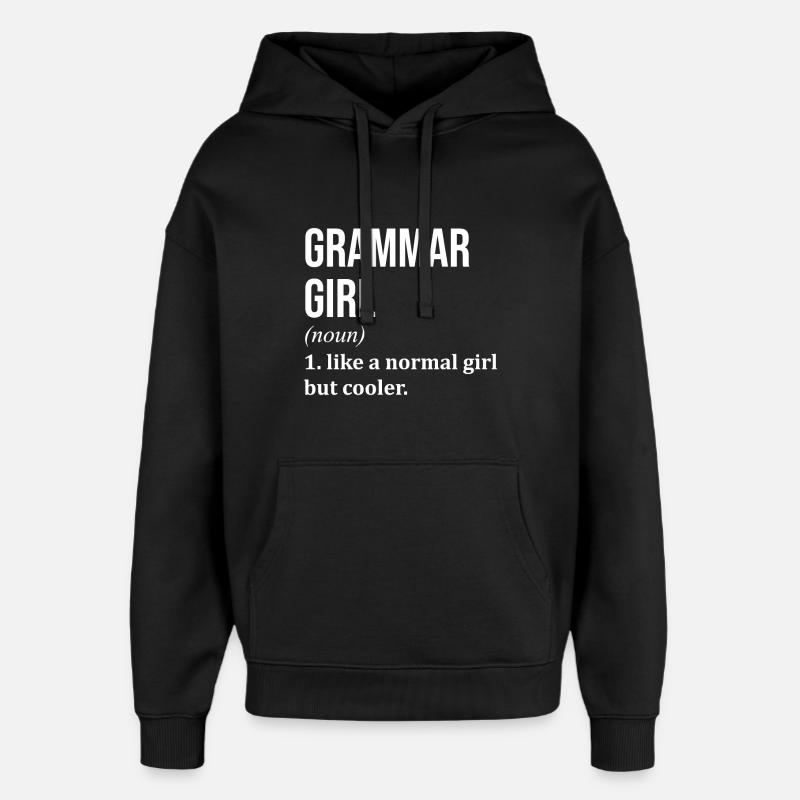 grammaire - Sweat à capuche unisexe Stanley/Stella Oversized - noir