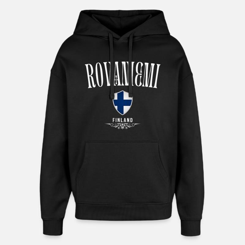 Rovaniemi Finlande, souvenir Rovaniemi - Sweat à capuche unisexe Stanley/Stella Oversized - noir