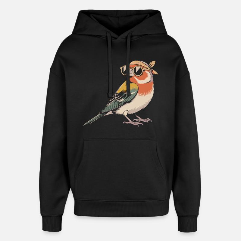 Pinsons - Sweat à capuche unisexe Stanley/Stella Oversized - noir