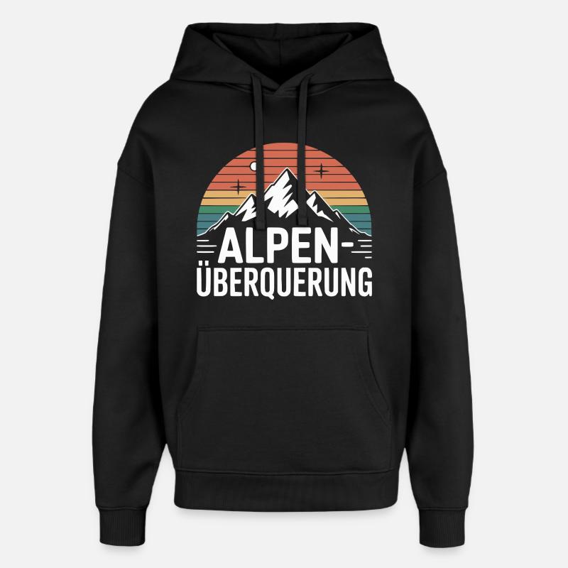 Traversée des Alpes - Sweat à capuche unisexe Stanley/Stella Oversized - noir