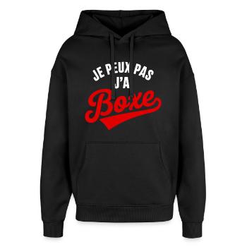 Ich kann nicht Boxen, Humor, Sportkampf - Oversized Unisex Hoodie von Stanley/Stella - Schwarz - Vorne - AI Model Female 172 light (172cm) & AI Model Male 185 light (185cm)