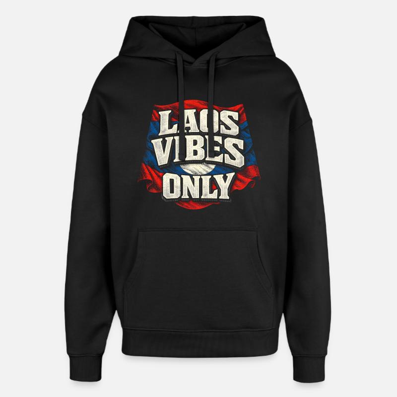 Laos Vibes Only Lao Root - Oversized Unisex Hoodie by Stanley/Stella - black