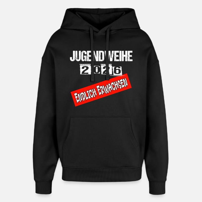 Jugendweihe - Jugendweihe 2026 - Sweat à capuche unisexe Stanley/Stella Oversized - noir