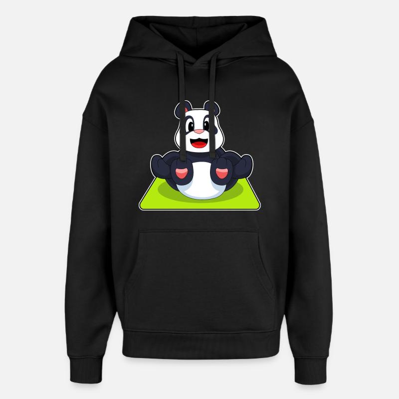 Méditation Panda Yoga - Sweat à capuche unisexe Stanley/Stella Oversized - noir