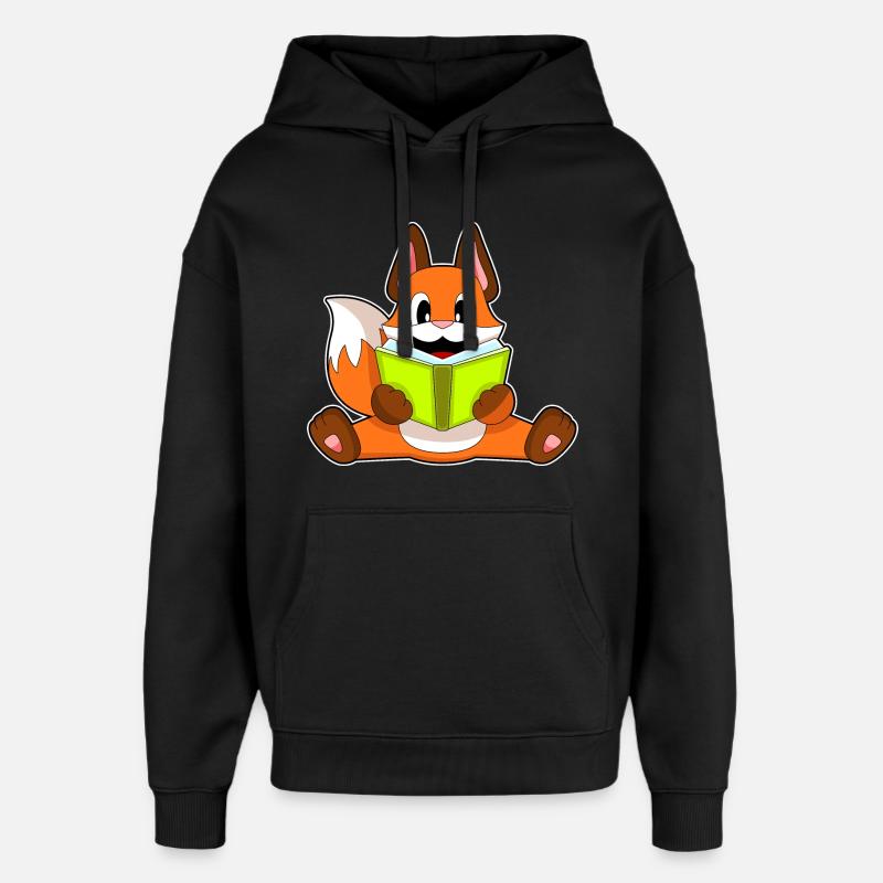 Livre de lecture Fox - Sweat à capuche unisexe Stanley/Stella Oversized - noir