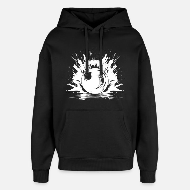 Dessin de bowling - Sweat à capuche unisexe Stanley/Stella Oversized - noir