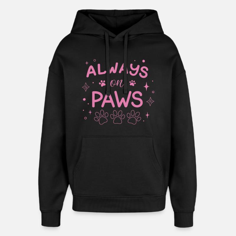 Always on Paws Rose - Sweat à capuche unisexe Stanley/Stella Oversized - noir