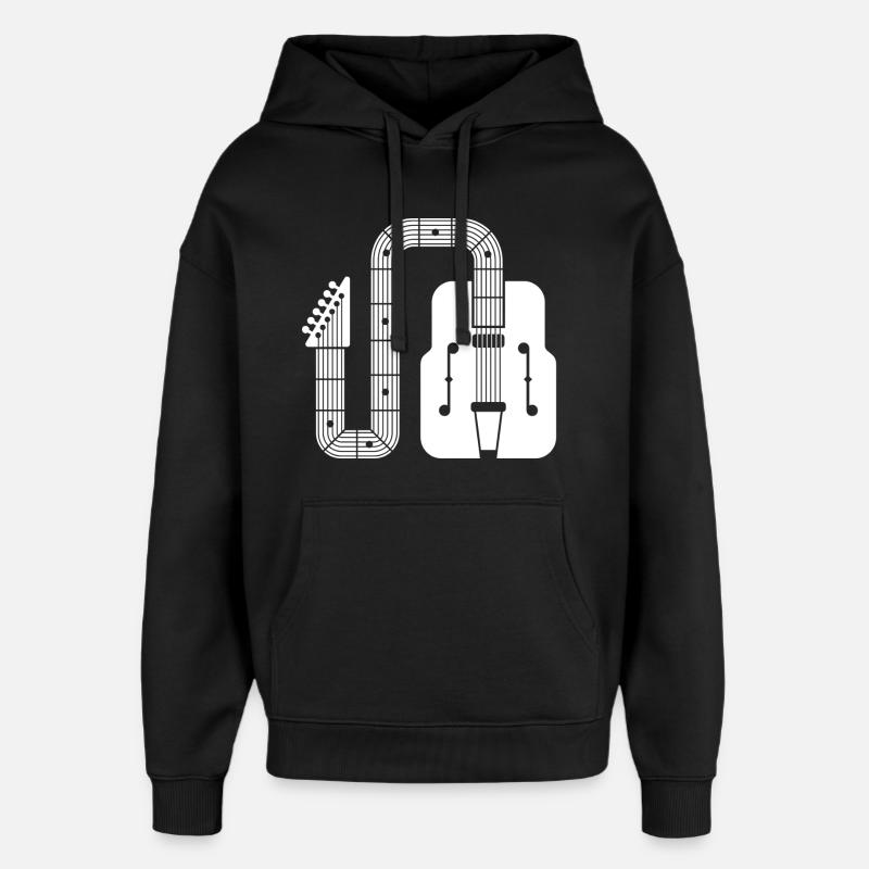 Abstract Shape Retro-Gitarre - Oversized Unisex Hoodie von Stanley/Stella - Schwarz