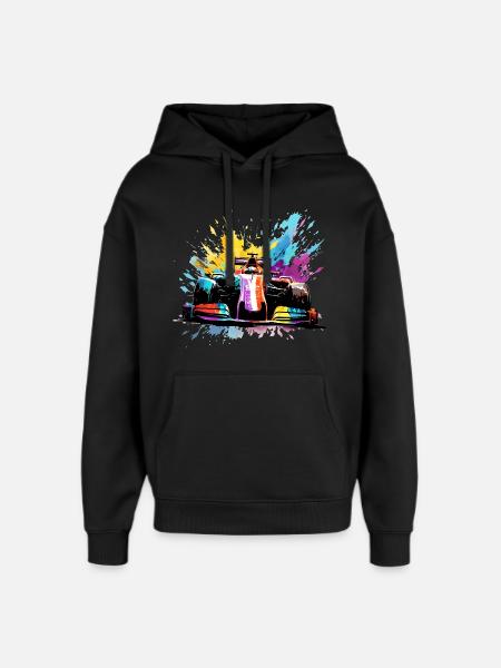 Raceauto Snelheid Kleurrijke Splash Art Racer - Stanley/Stella Oversized Unisex Hoodie - zwart