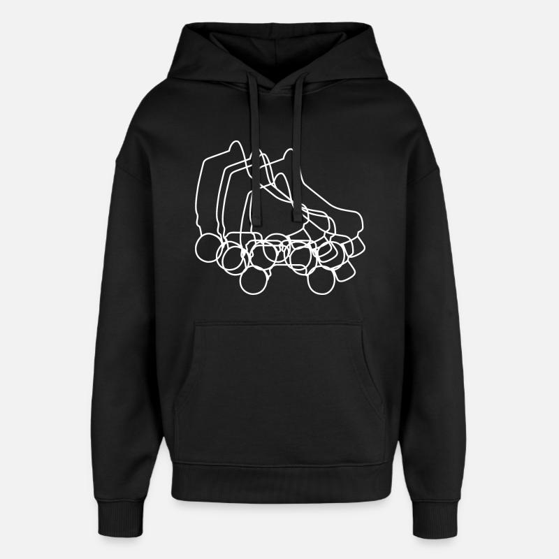 Roller Skates Zeichnung - Oversized Unisex Hoodie von Stanley/Stella - Schwarz