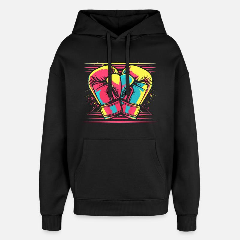 Gants de boxe Look Comic - Sweat à capuche unisexe Stanley/Stella Oversized - noir