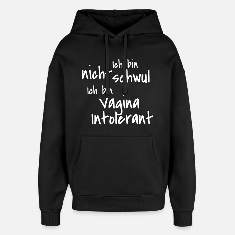 Intolérance vaginale - Sweat à capuche unisexe Stanley/Stella Oversized - noir