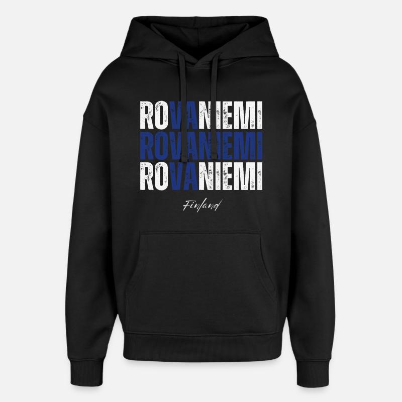 Rovaniemi Finlande, j’adore Rovaniemi - Sweat à capuche unisexe Stanley/Stella Oversized - noir