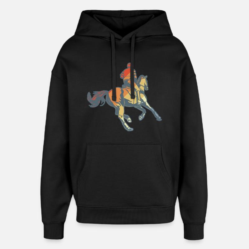 Équitation - Sweat à capuche unisexe Stanley/Stella Oversized - noir