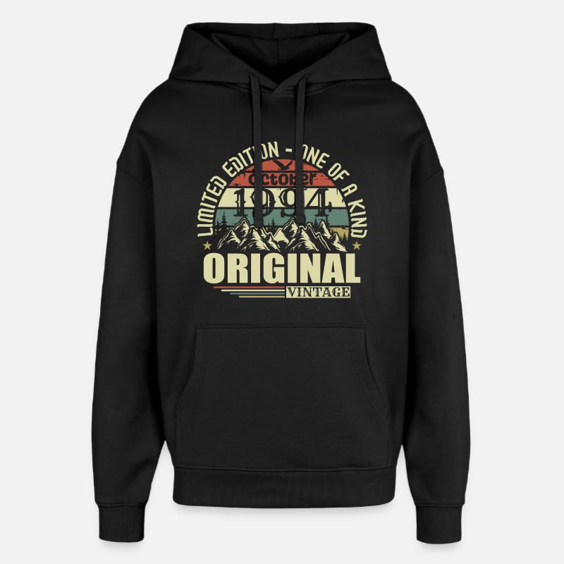 october 1994 - 31st birthday gift october - Oversized Unisex Hoodie by Stanley/Stella - black