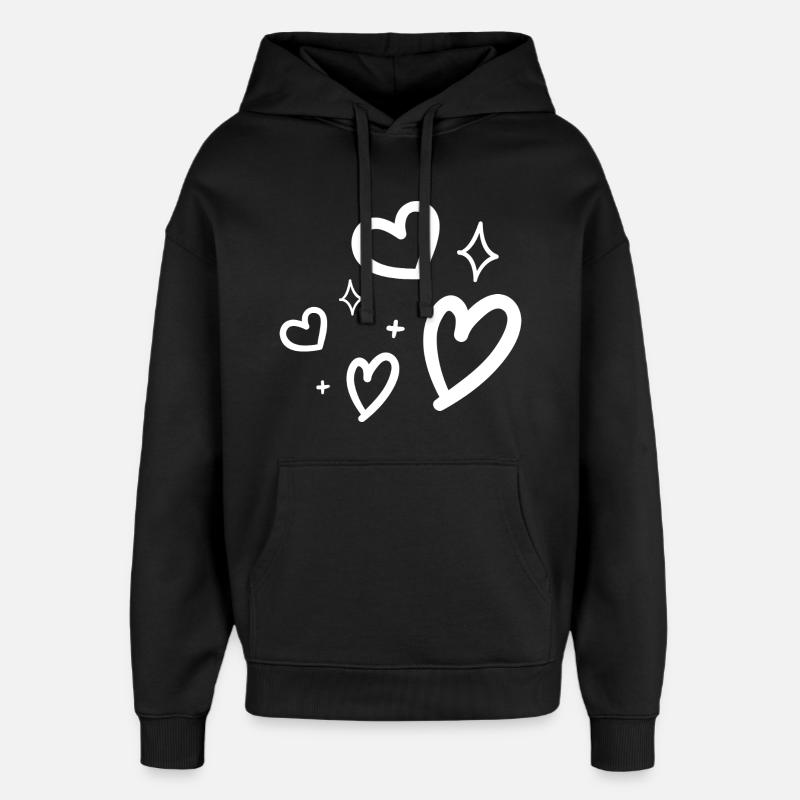 heart - Sweat à capuche unisexe Stanley/Stella Oversized - noir