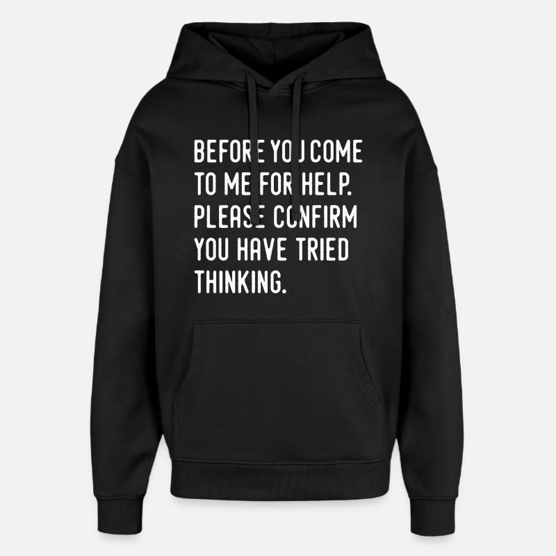 humour - Sweat à capuche unisexe Stanley/Stella Oversized - noir