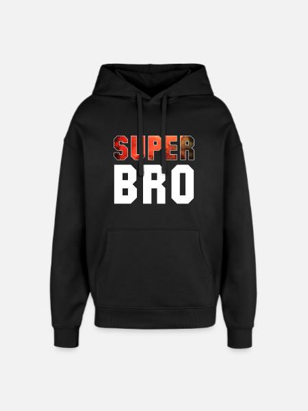 Super Bro Brother Gift - Oversized Unisex Hoodie by Stanley/Stella - black